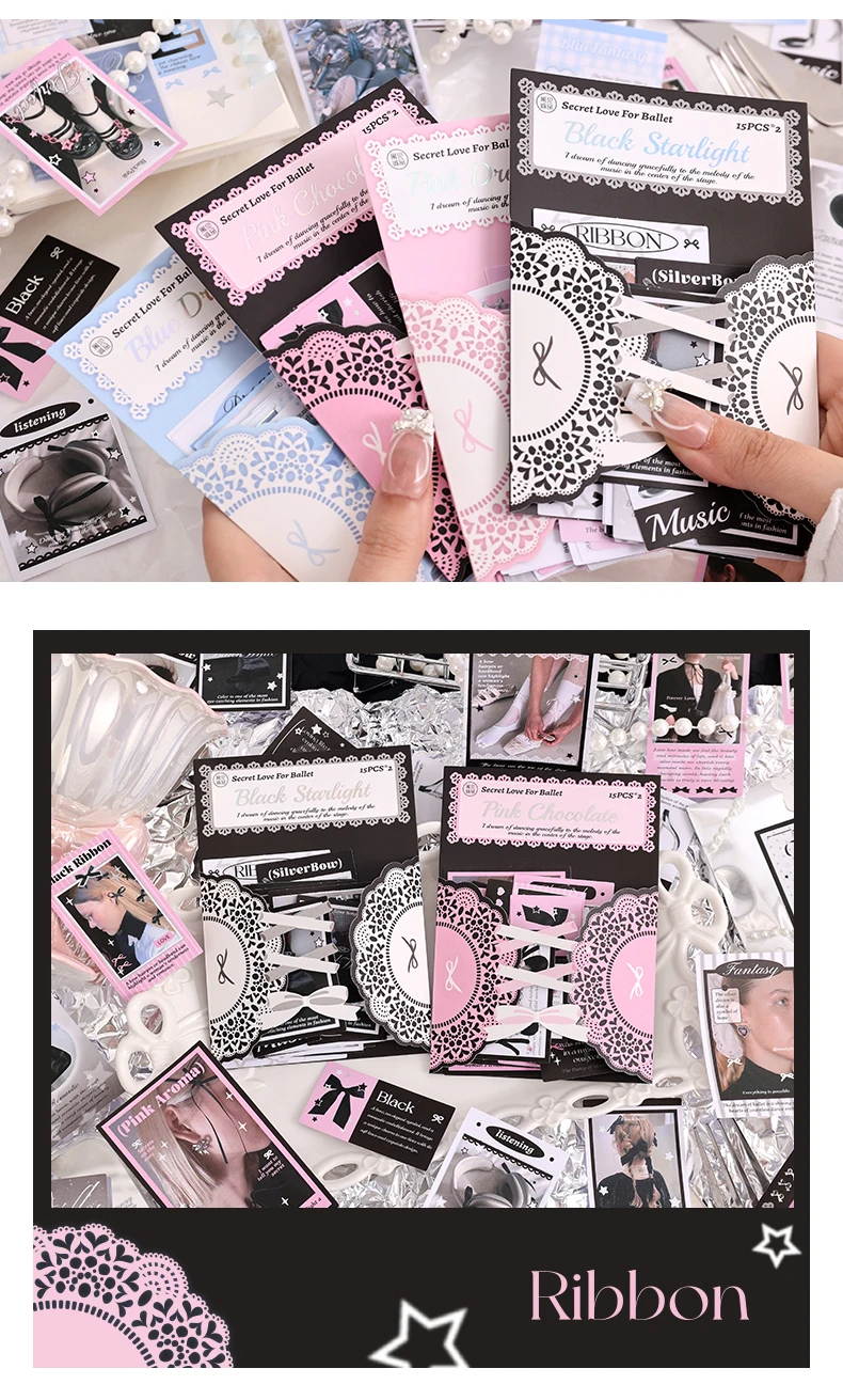 30pcs Kawaii Ins Sweet Girl Handbook Decorative Sticker Pack DIY Diary Handmade Scrapbook Material Stickers
