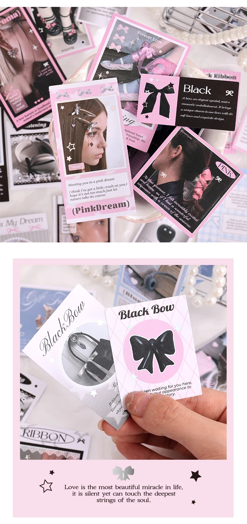 30pcs Kawaii Ins Sweet Girl Handbook Decorative Sticker Pack DIY Diary Handmade Scrapbook Material Stickers
