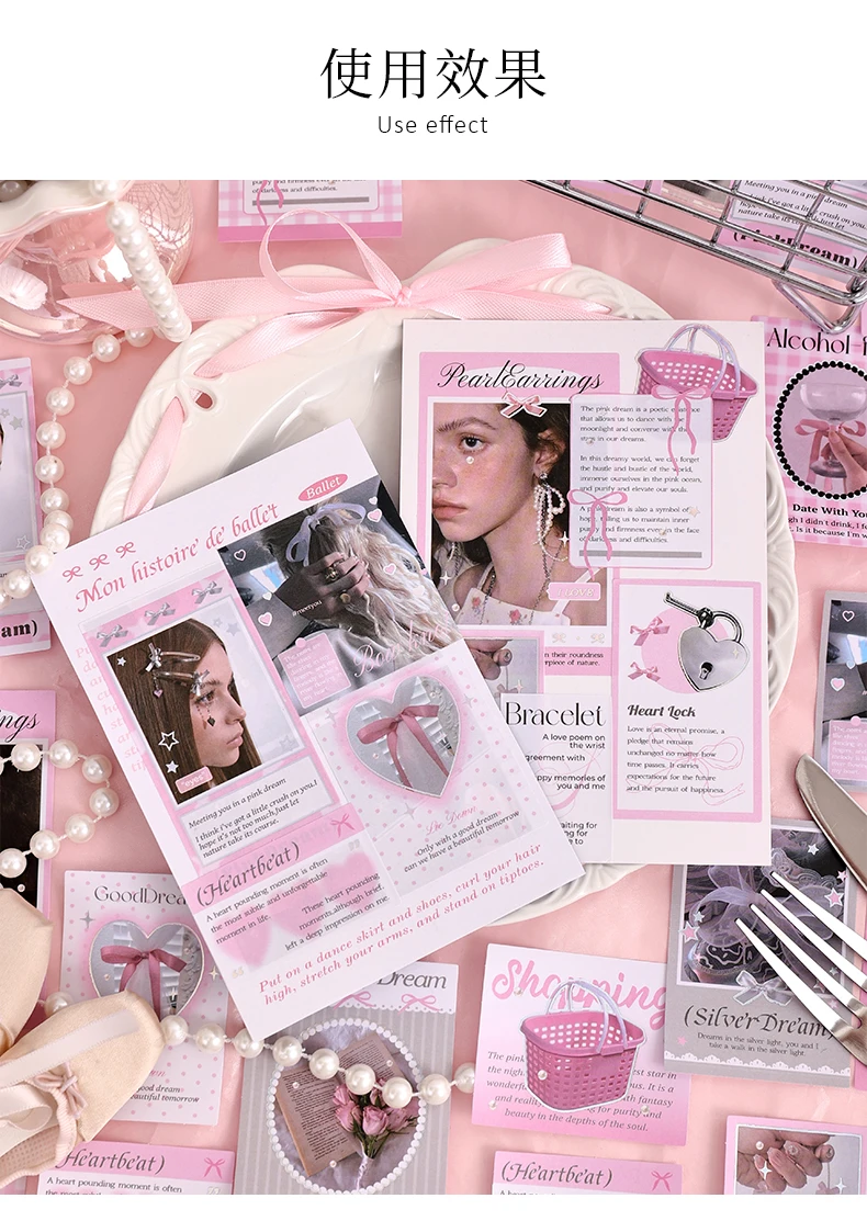30pcs Kawaii Ins Sweet Girl Handbook Decorative Sticker Pack DIY Diary Handmade Scrapbook Material Stickers