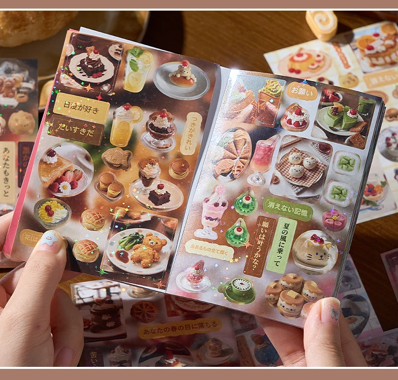 30sheets Kawaii Japanese Baking Dessert Food Die Cutting Sticker Book DIY Diary Scrapbook Aesthetic Stationery Stickers