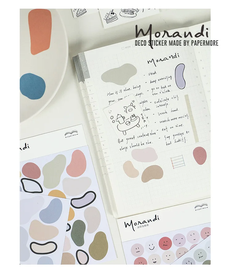 Mohamm Morandi Series Kawaii Cute Sticker Custom Stickers Diary Stationery
