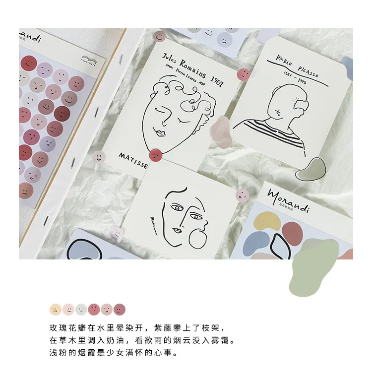 Mohamm Morandi Series Kawaii Cute Sticker Custom Stickers Diary Stationery