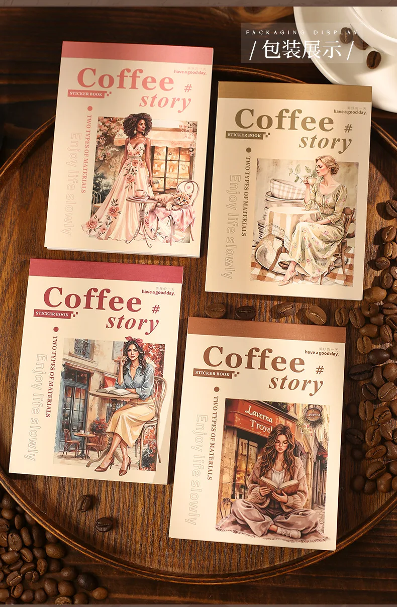 20pcs/1lot kawaii Stationery Sticker The Story of the Coffee Shop  Planner junk journal Decorative Scrapbooking Craft Sticker