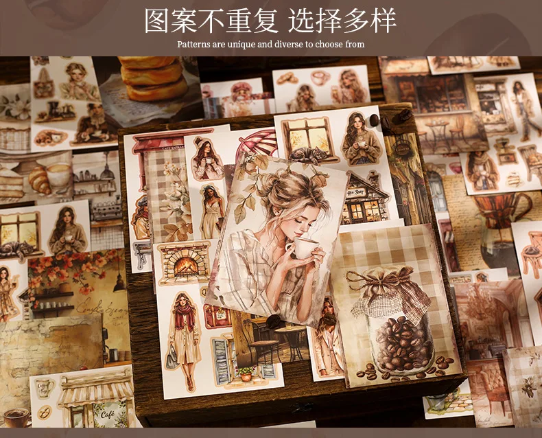 20pcs/1lot kawaii Stationery Sticker The Story of the Coffee Shop  Planner junk journal Decorative Scrapbooking Craft Sticker