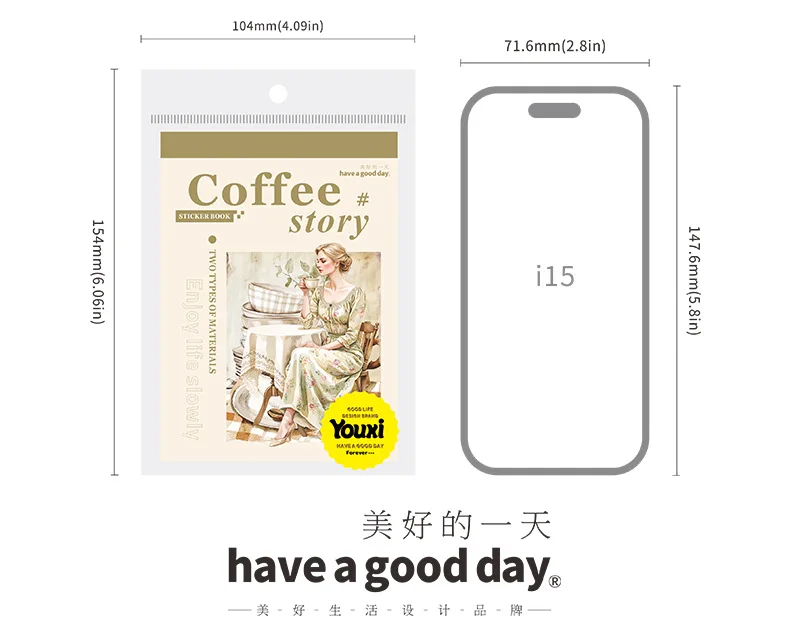 20pcs/1lot kawaii Stationery Sticker The Story of the Coffee Shop  Planner junk journal Decorative Scrapbooking Craft Sticker