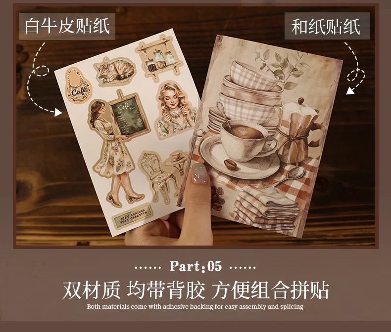 20pcs/1lot kawaii Stationery Sticker The Story of the Coffee Shop  Planner junk journal Decorative Scrapbooking Craft Sticker