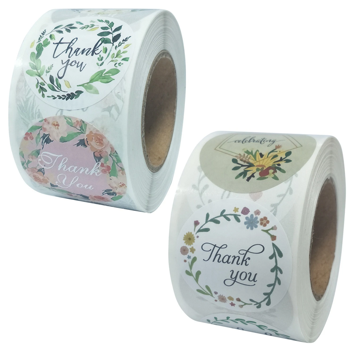 500Pcs/Roll Labels Flower Thank You Stickers Seal Label Handmade Custom Scrapbooking Gift Decoration Stationery Sticker 3.8cm