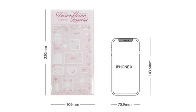 JIANWU Vintage Lace Flower Fence Landscape Material Collage Scrapbooking PVC Transfer Sticker Creative DIY Journal Stationery