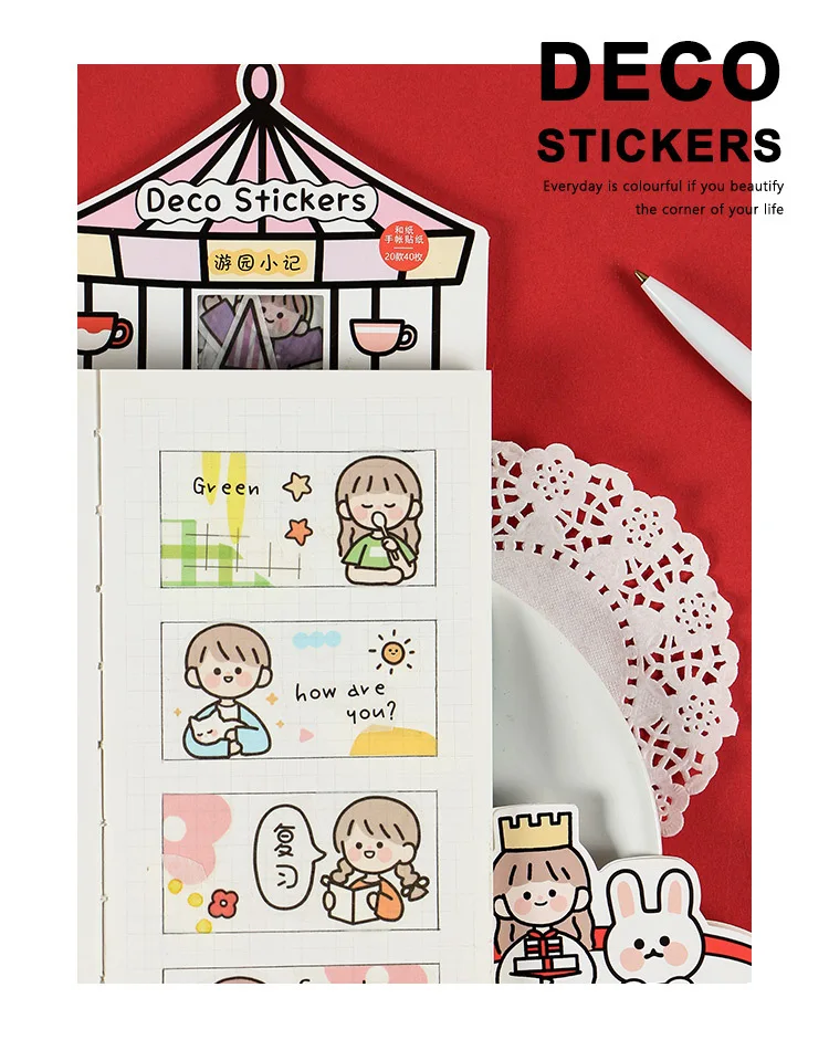 40pcs /1lot Kawaii Stationery Stickers good day series Diary Decorative Mobile Stickers Scrapbooking DIY Craft Stickers