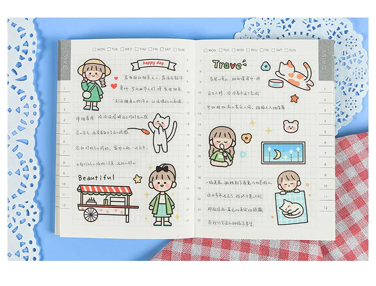 40pcs /1lot Kawaii Stationery Stickers good day series Diary Decorative Mobile Stickers Scrapbooking DIY Craft Stickers