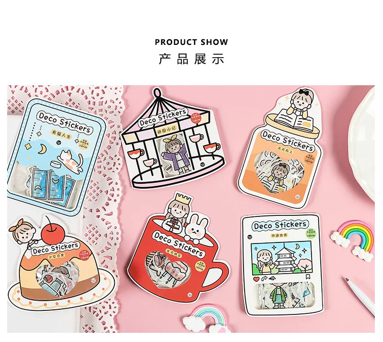 40pcs /1lot Kawaii Stationery Stickers good day series Diary Decorative Mobile Stickers Scrapbooking DIY Craft Stickers