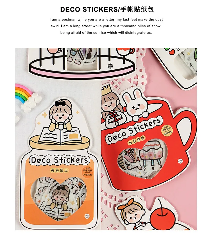 40pcs /1lot Kawaii Stationery Stickers good day series Diary Decorative Mobile Stickers Scrapbooking DIY Craft Stickers