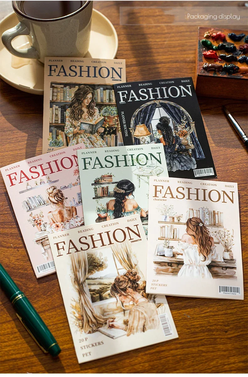 JIANWU Planner's Daily Series Vintage Character Landscaping Material Collage PET Sticker Creative DIY Journal Stationery