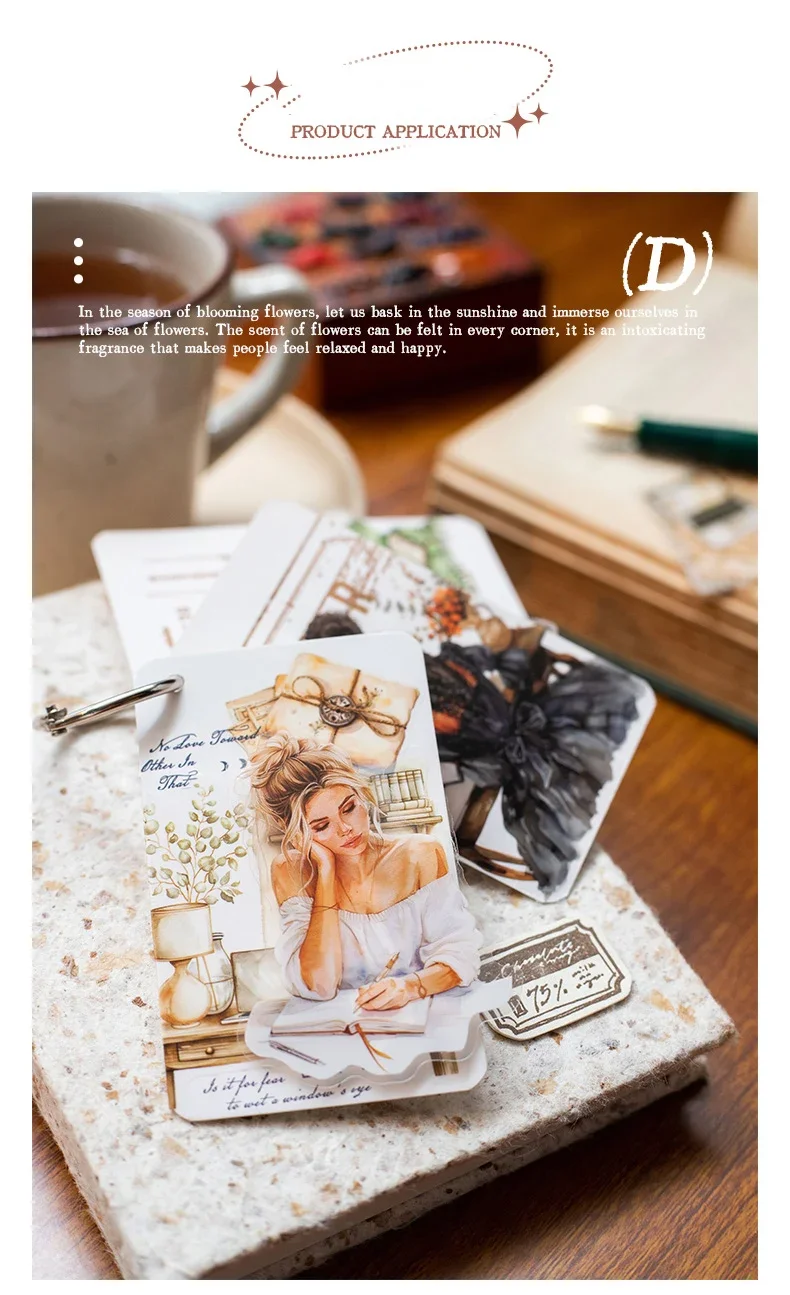 JIANWU Planner's Daily Series Vintage Character Landscaping Material Collage PET Sticker Creative DIY Journal Stationery