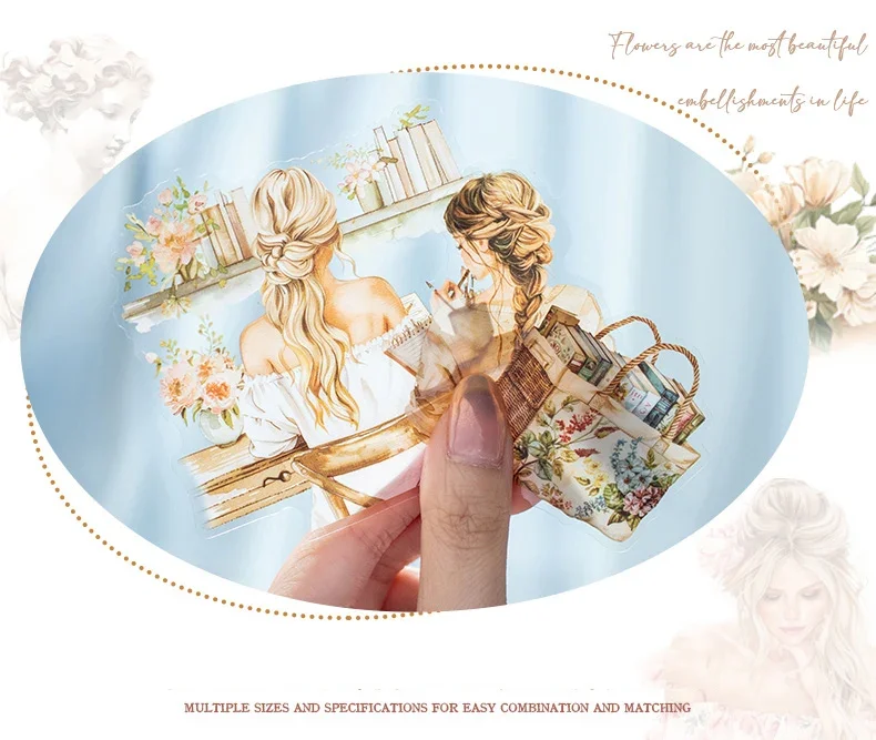 JIANWU Planner's Daily Series Vintage Character Landscaping Material Collage PET Sticker Creative DIY Journal Stationery