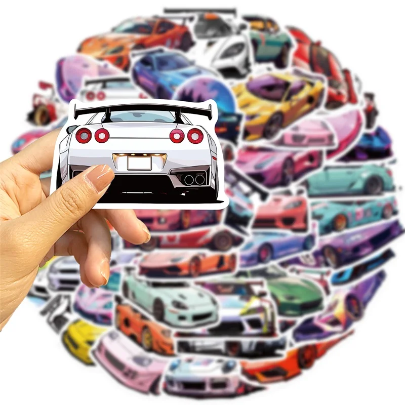 10/30/50PCS Fresh Racing PVC Sticker Aesthetic Colorful Decoration Scrapbooking DIY Korean Stationery School Supplies