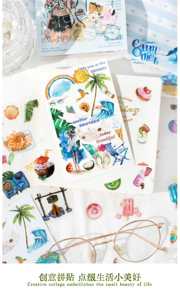 10pcs/1lot Kawaii Scrapbook Stickers Comfortable life Junk Journal Gold Planner Stationery Planner Decorative