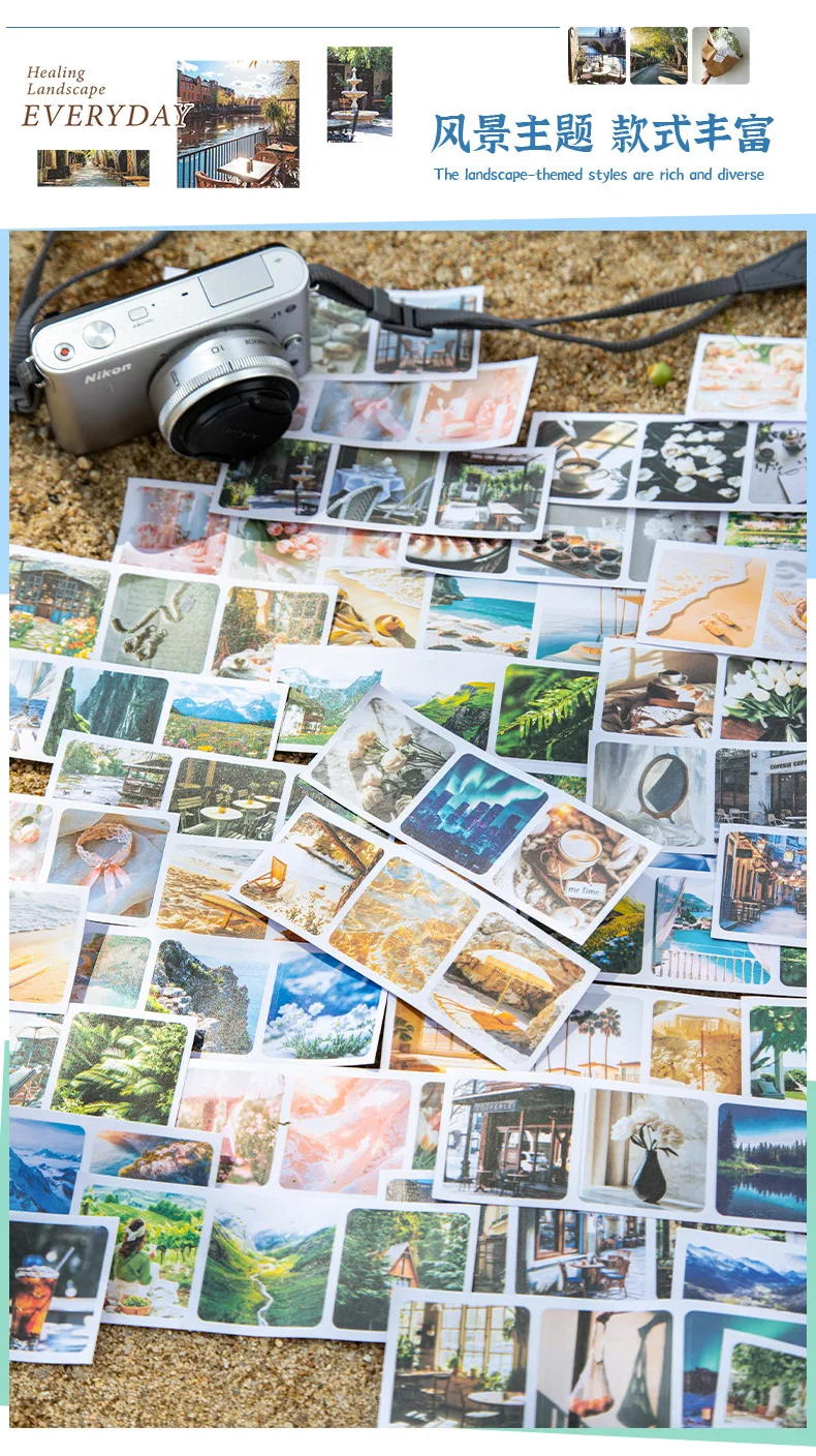 30pcs/1lot kawaii Stationery Sticker Daily healing scenery junk journal Decorative Scrapbooking DIY Craft Sticker