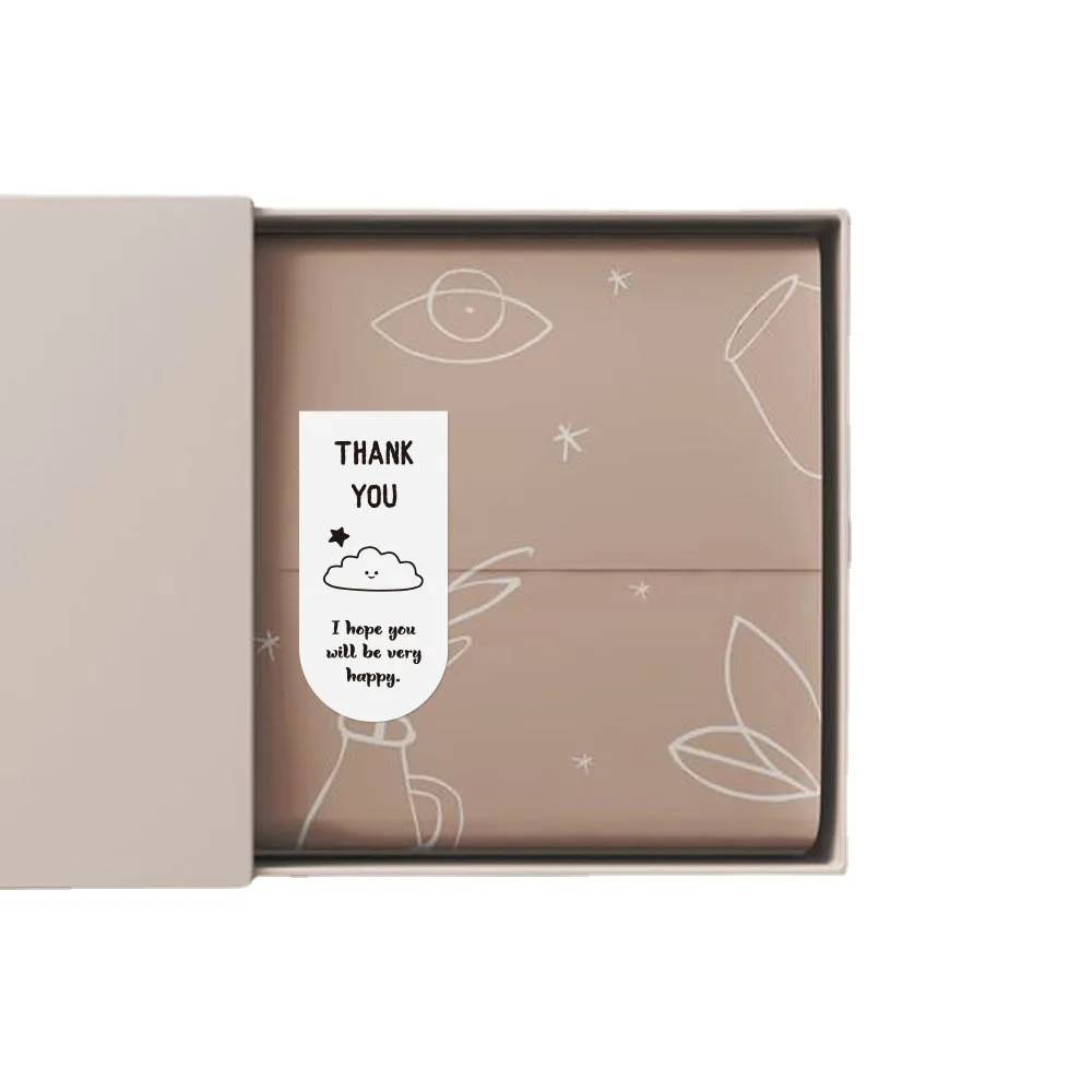 100pcs Cute Thank You Stickers for Small Business Packaging Sticker Gift Box Decor Open Me Stickers 3*6.5CM