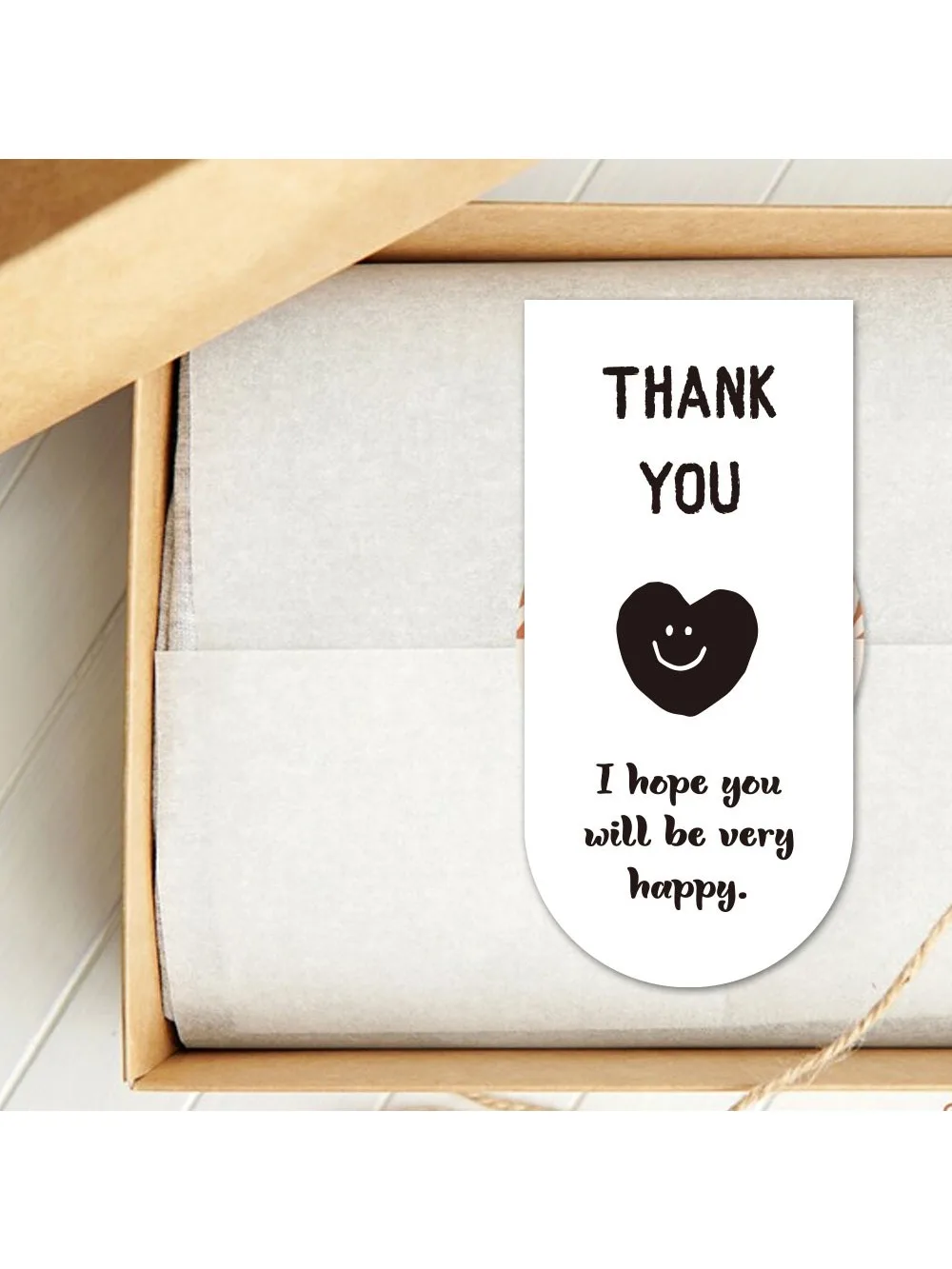 100pcs Cute Thank You Stickers for Small Business Packaging Sticker Gift Box Decor Open Me Stickers 3*6.5CM