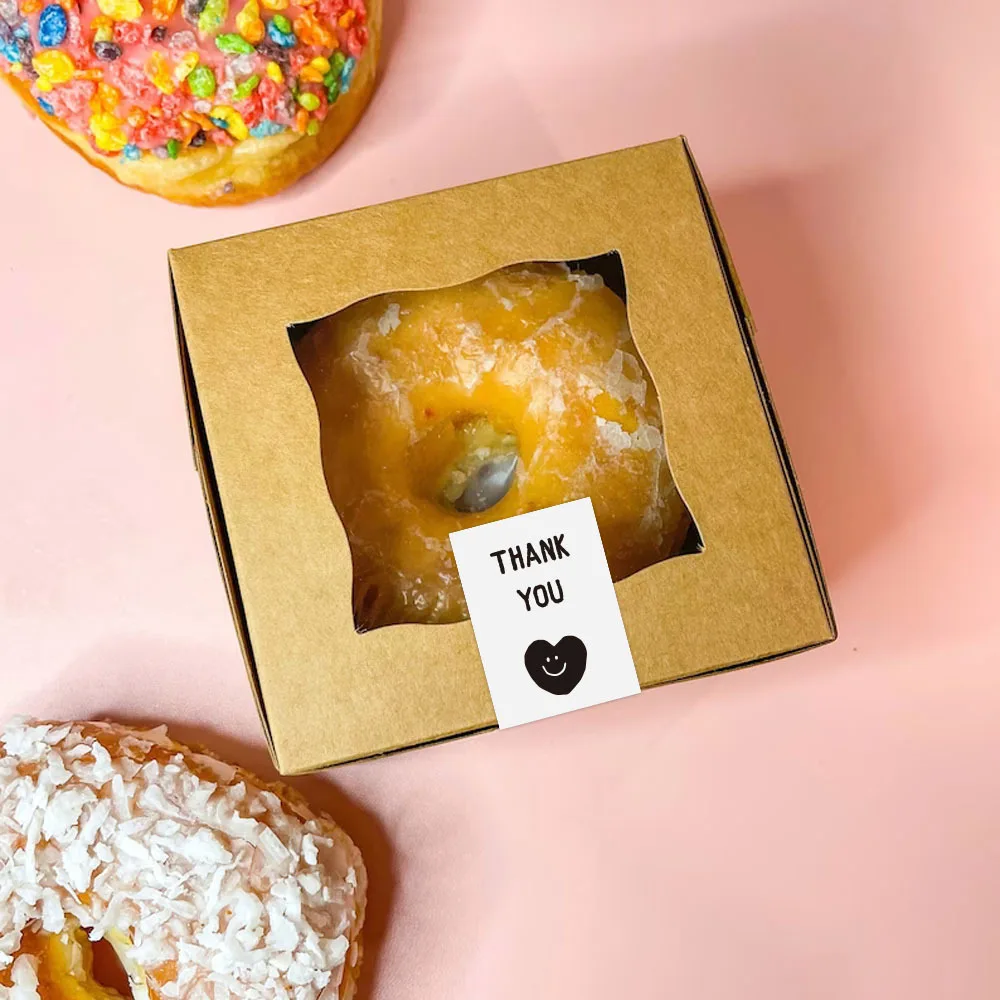 100pcs Cute Thank You Stickers for Small Business Packaging Sticker Gift Box Decor Open Me Stickers 3*6.5CM