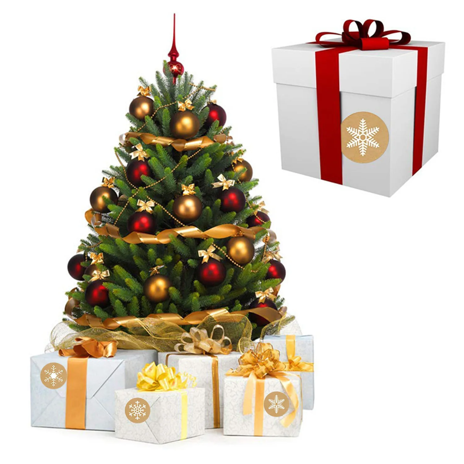50-500Pcs Christmas Tree Santa Claus Merry Christmas Stickers 2.5cm Thank You Stickers for Gift Sealing Holiday Candy Bag Decor
