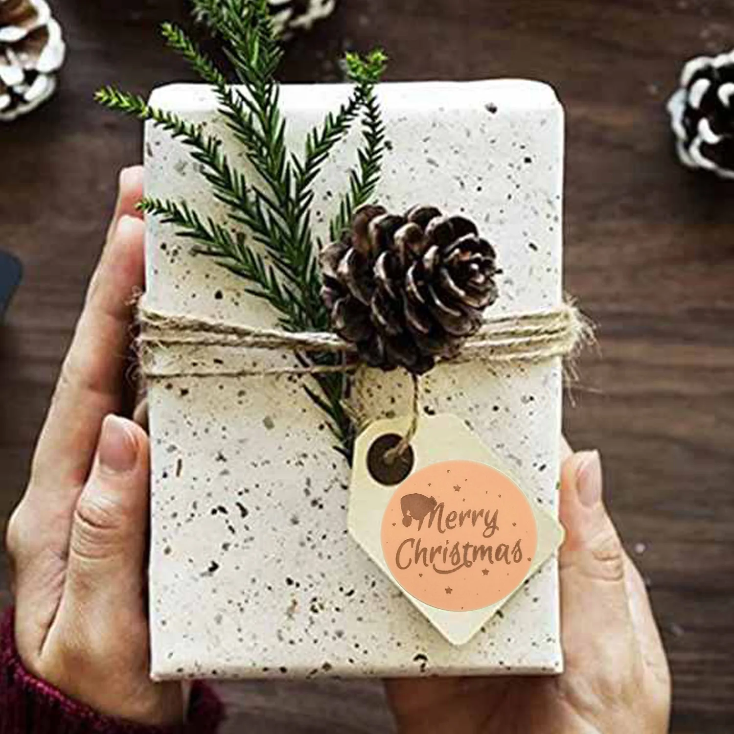 50-500Pcs Christmas Tree Santa Claus Merry Christmas Stickers 2.5cm Thank You Stickers for Gift Sealing Holiday Candy Bag Decor
