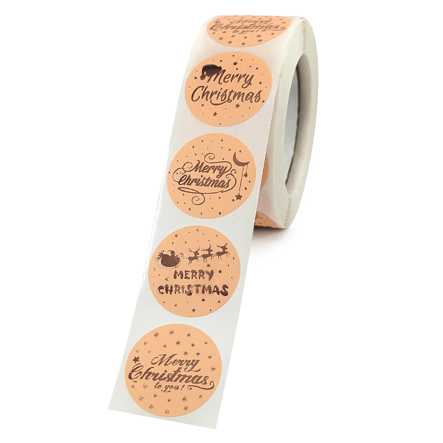 50-500Pcs Christmas Tree Santa Claus Merry Christmas Stickers 2.5cm Thank You Stickers for Gift Sealing Holiday Candy Bag Decor