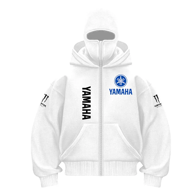 2026 yamaha logo Motorcycle Jacket Hoodie Logo Print Double Hood Masked Sweatshirt Pullover Motorcycle Jacket Fashion Men's Clot
