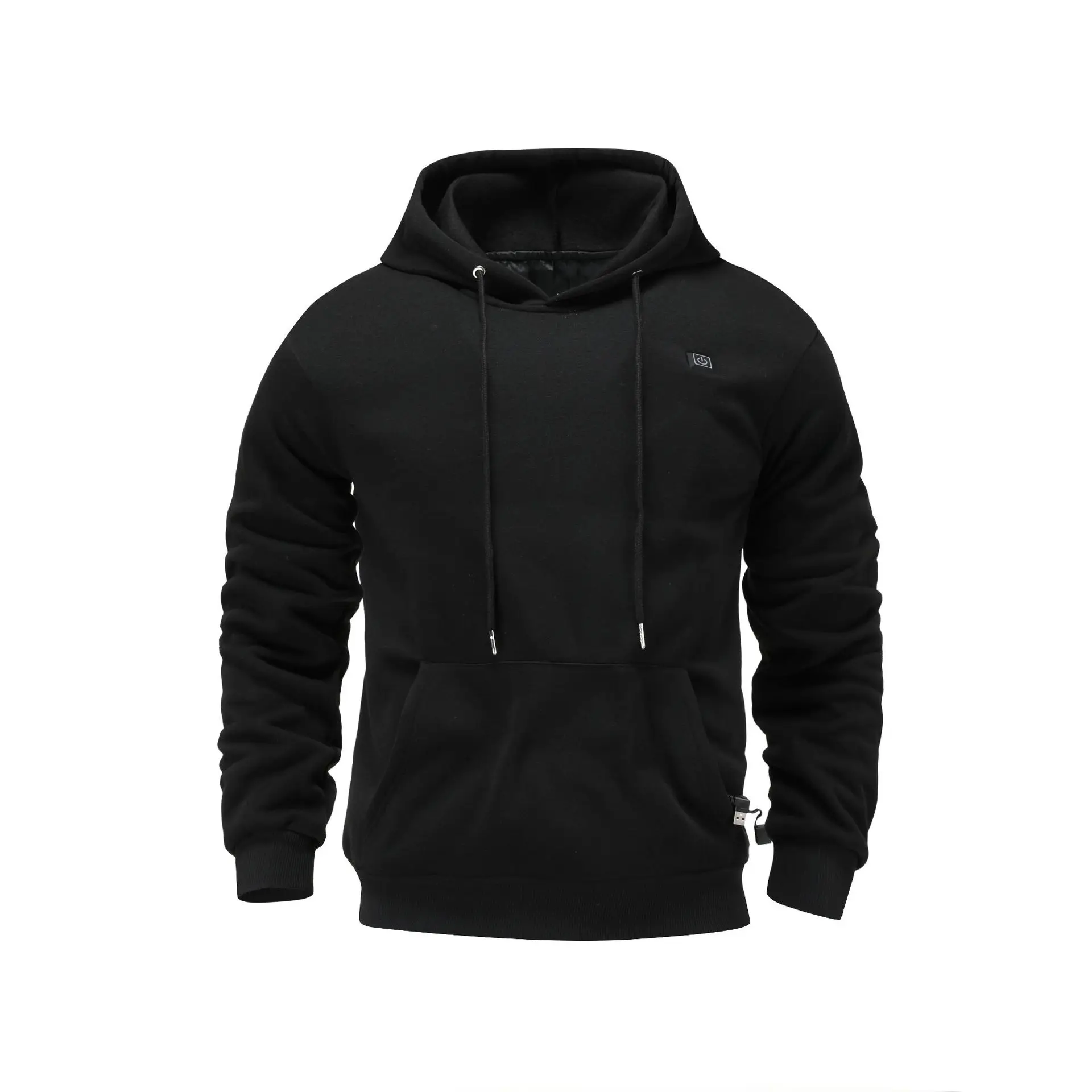 Mens USB Heated Hoodie Winter Electric Heating Sweatshirt Thermal Warm Clothing Outdoor Casual Charging Apparel