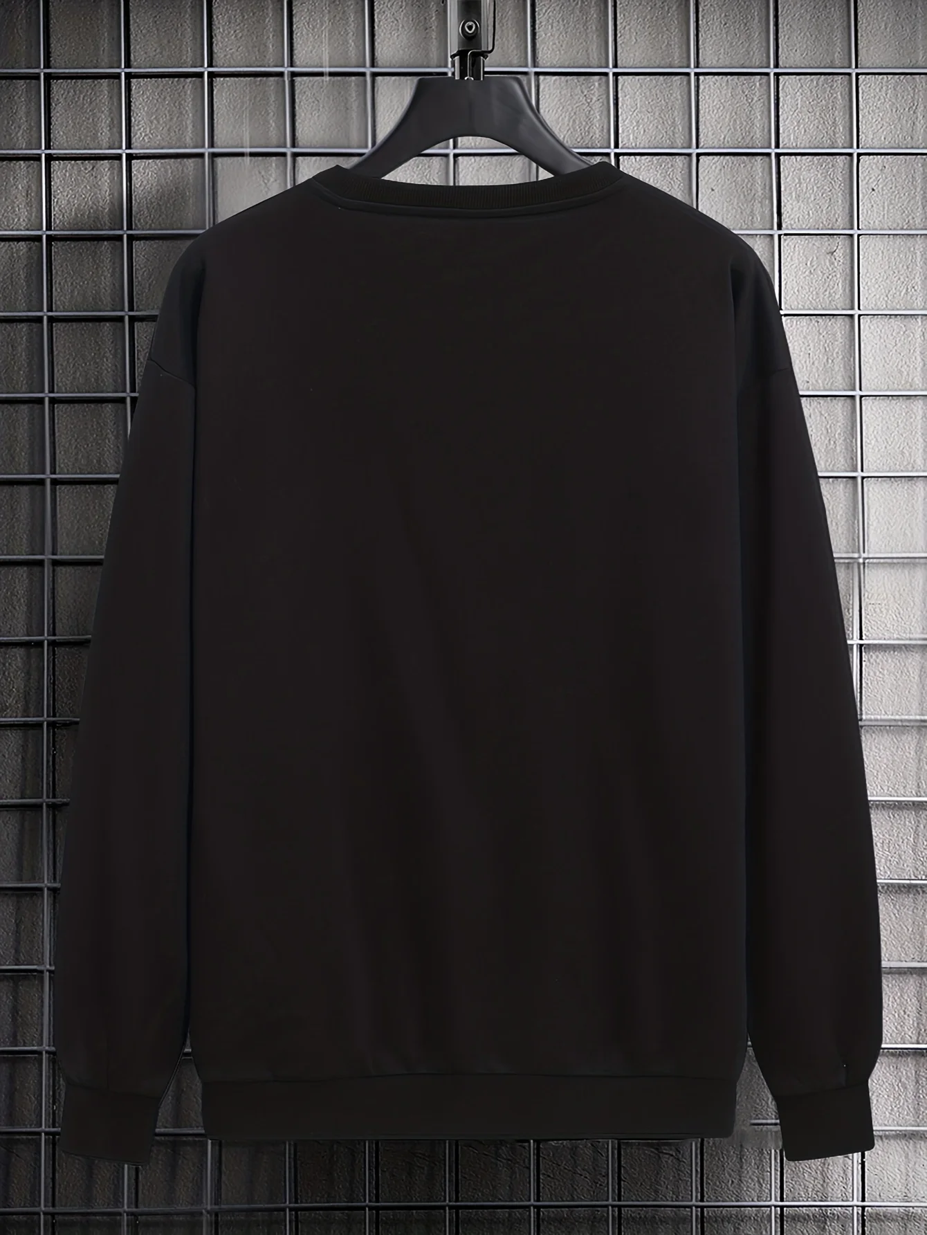 Men's Autumn and Winter Fashionable Casual Loose MILANO 96 Print Fleece Pullover Long-Sleeved Round-Neck Sweatshirt
