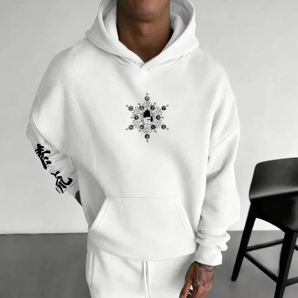 Demon Slayer Men's Hoodie Akaza Koyuki Anime Spring Autumn and Winter Boy Fashion Personality Long-sleeved