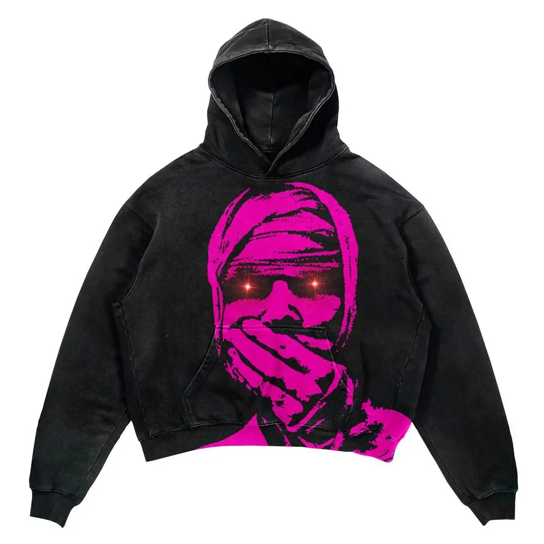 Harajuku New Grunge Oversized Sweatshirt Hoodie Skull Printing Hoodies Women Goth Y2K tops 2023 New Streetwear gothic Clothes