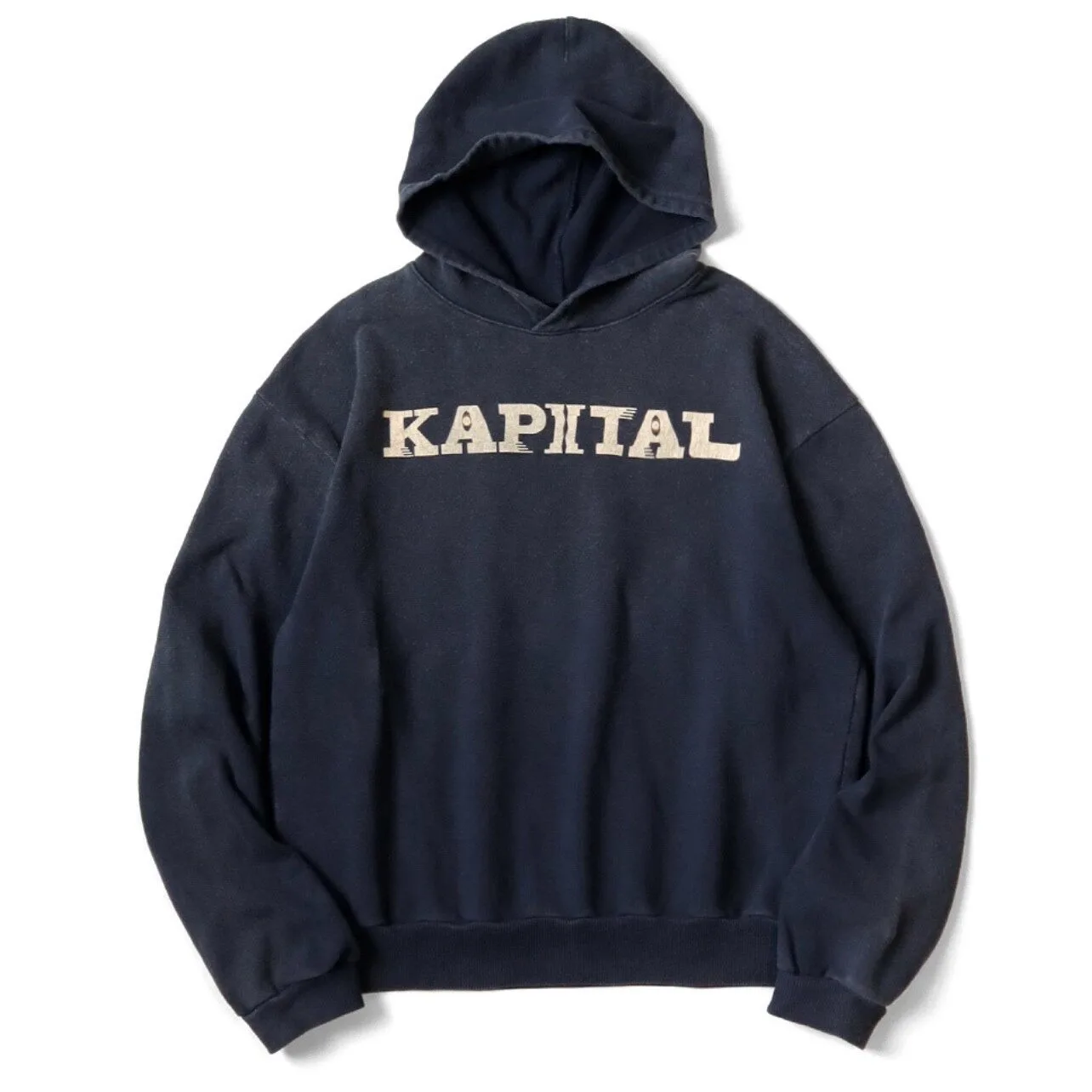 Japan 24AW KAPITAL Hirata Kazuhiro Japanese Casual Cotton Oversized Hoodies Warm Letter Printed Hooded Sweatshirt for Men