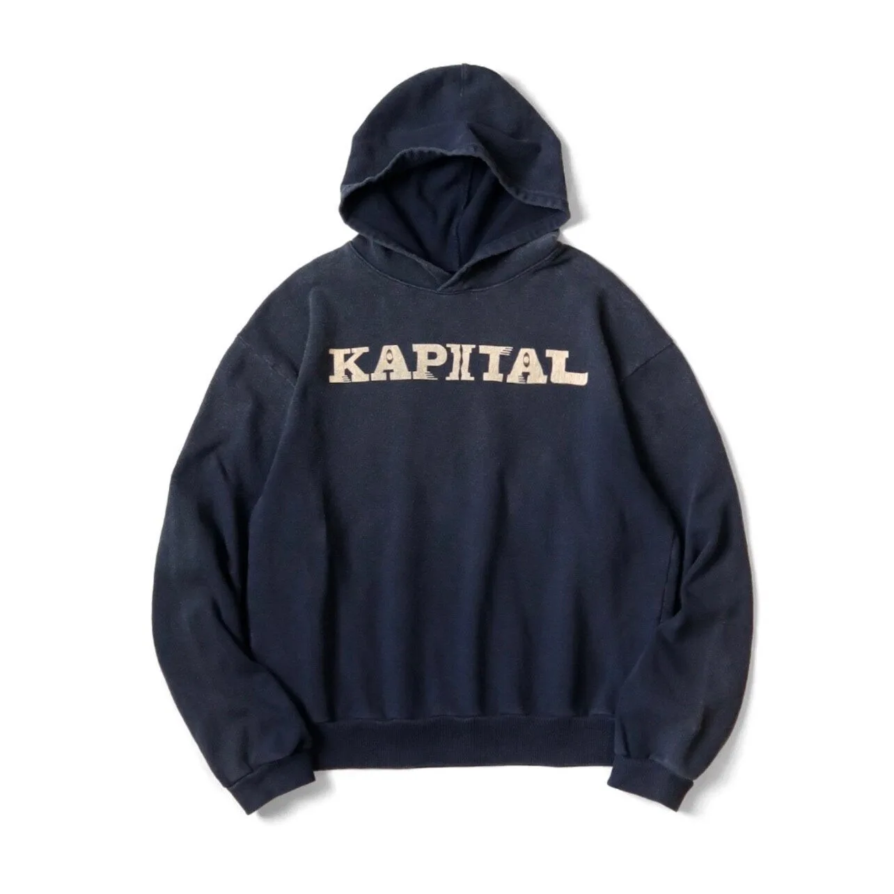 Japan 24AW KAPITAL Hirata Kazuhiro Japanese Casual Cotton Oversized Hoodies Warm Letter Printed Hooded Sweatshirt for Men
