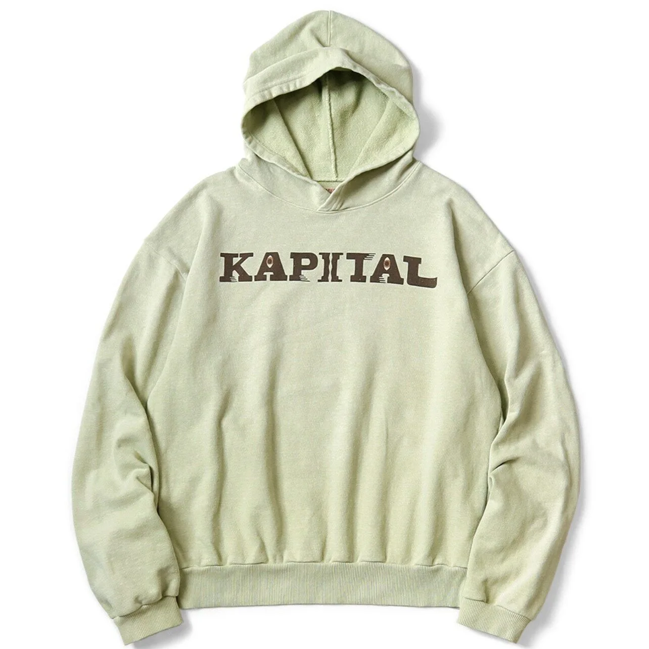 Japan 24AW KAPITAL Hirata Kazuhiro Japanese Casual Cotton Oversized Hoodies Warm Letter Printed Hooded Sweatshirt for Men