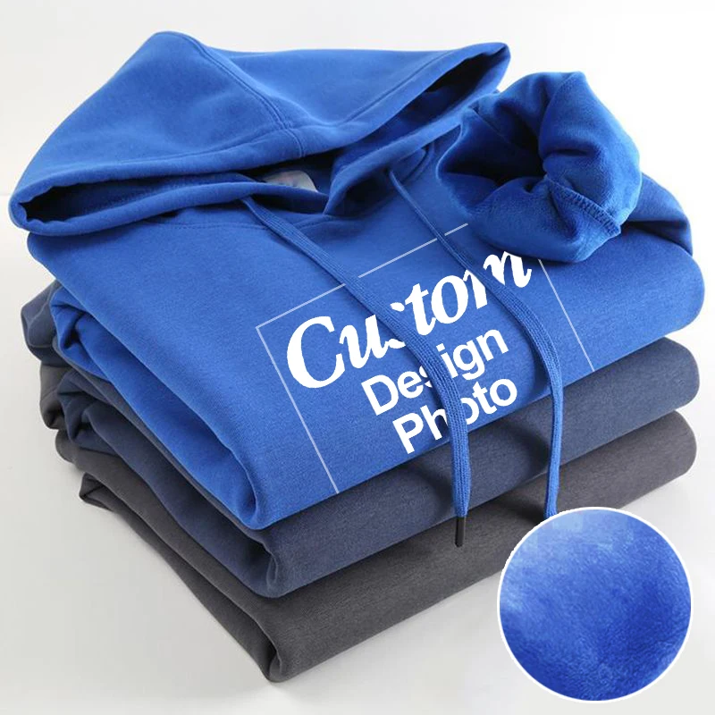Custom Hoodie Sweatshirt 56% Cotton Blend 400gsm Heavyweight Thick Warm Fleece Winter Print Logo Text Photo Design Men Women