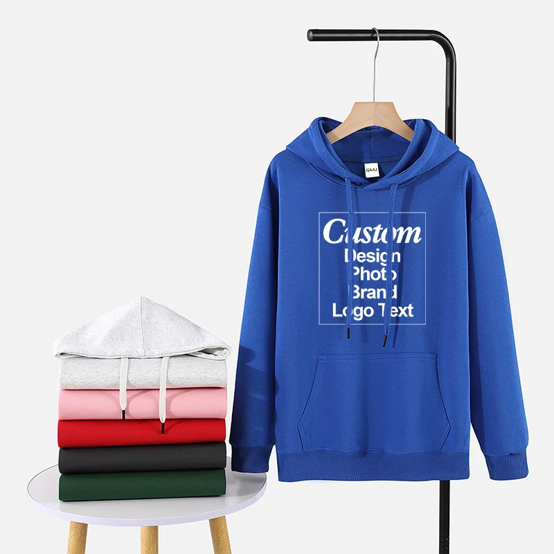 Custom Hoodie Sweatshirt 56% Cotton Blend 400gsm Heavyweight Thick Warm Fleece Winter Print Logo Text Photo Design Men Women