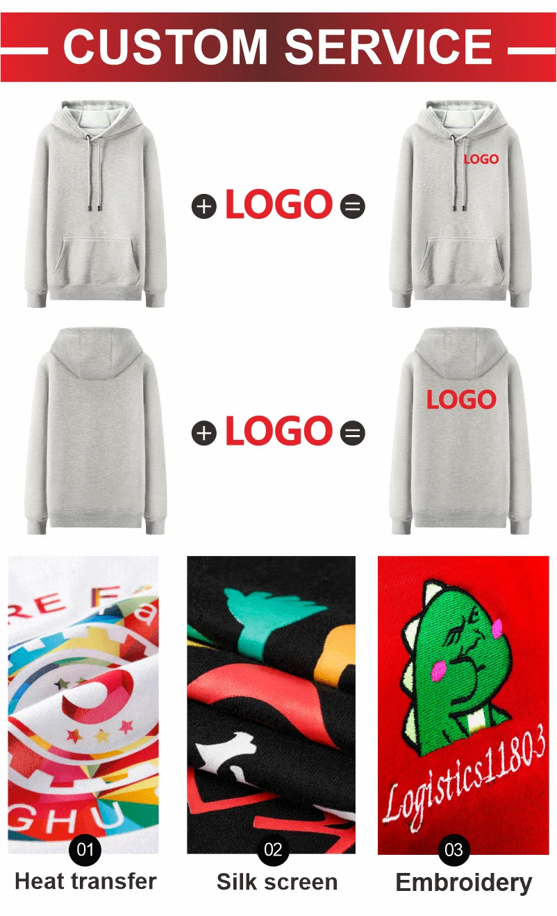 Fashion Men Women Sweatshirt Embroidery Logo Cotton Hoodies Printing Personalized Pattern Team Brand Clothing Custom Logo