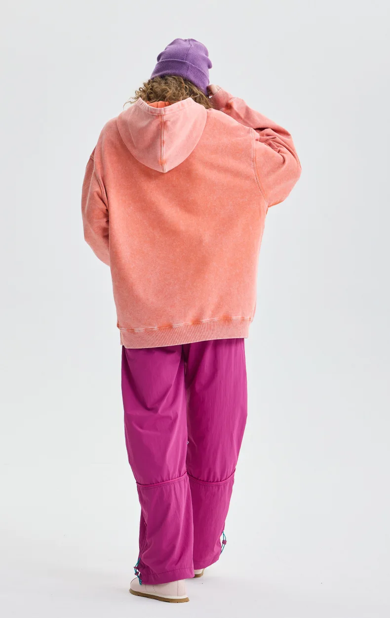 350g Pure Cotton Loose Hooded Sweatshirt | Snowflake Vintage Washed & Wax Dyed | Unisex Autumn/Winter Oversized Top