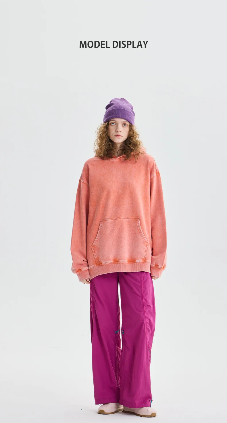 350g Pure Cotton Loose Hooded Sweatshirt | Snowflake Vintage Washed & Wax Dyed | Unisex Autumn/Winter Oversized Top