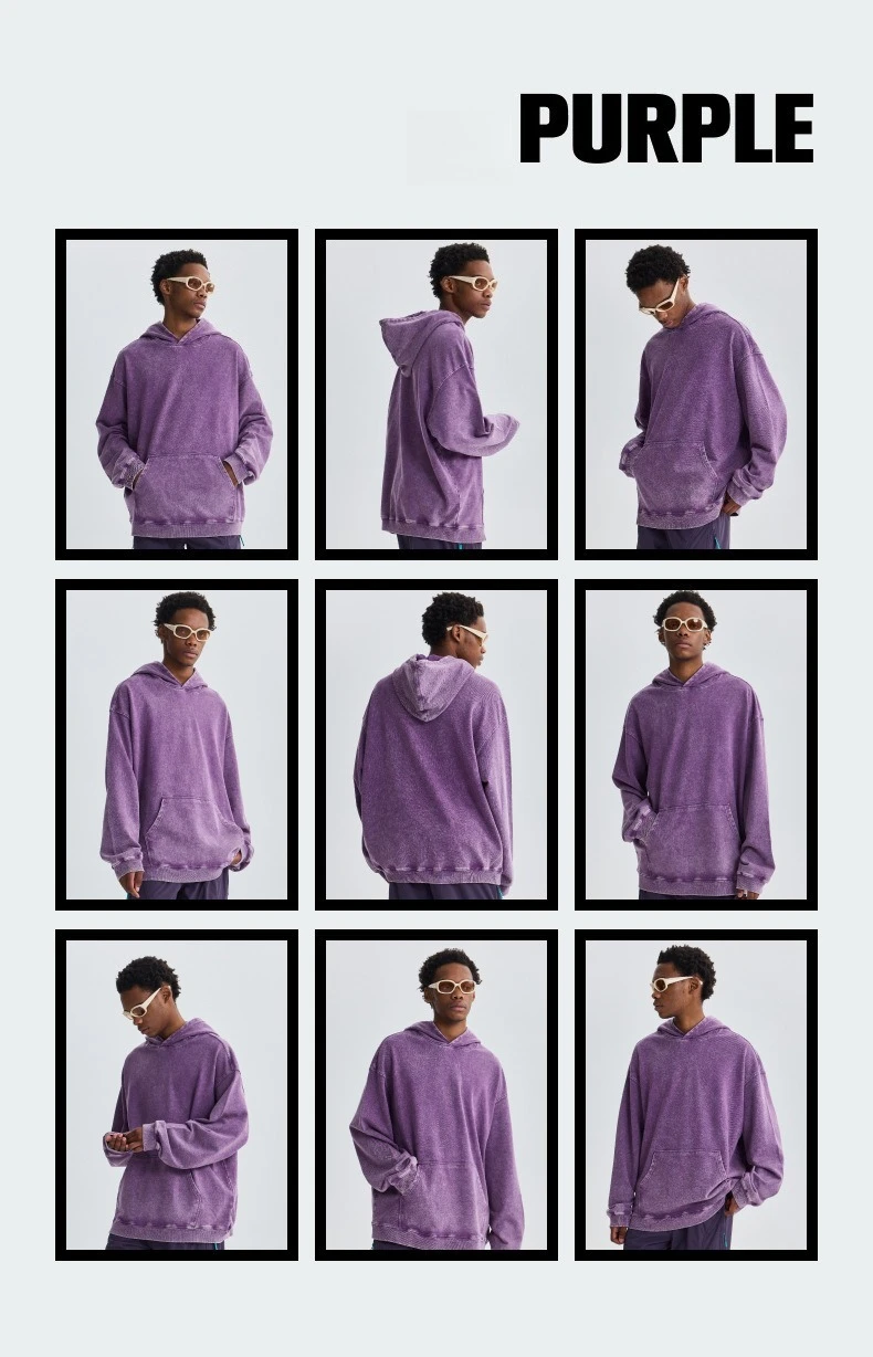 350g Pure Cotton Loose Hooded Sweatshirt | Snowflake Vintage Washed & Wax Dyed | Unisex Autumn/Winter Oversized Top