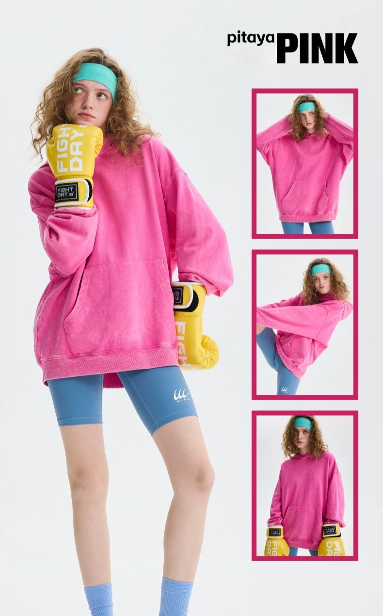 350g Pure Cotton Loose Hooded Sweatshirt | Snowflake Vintage Washed & Wax Dyed | Unisex Autumn/Winter Oversized Top