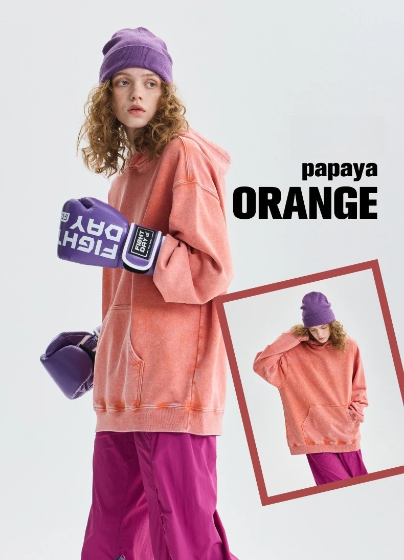 350g Pure Cotton Loose Hooded Sweatshirt | Snowflake Vintage Washed & Wax Dyed | Unisex Autumn/Winter Oversized Top