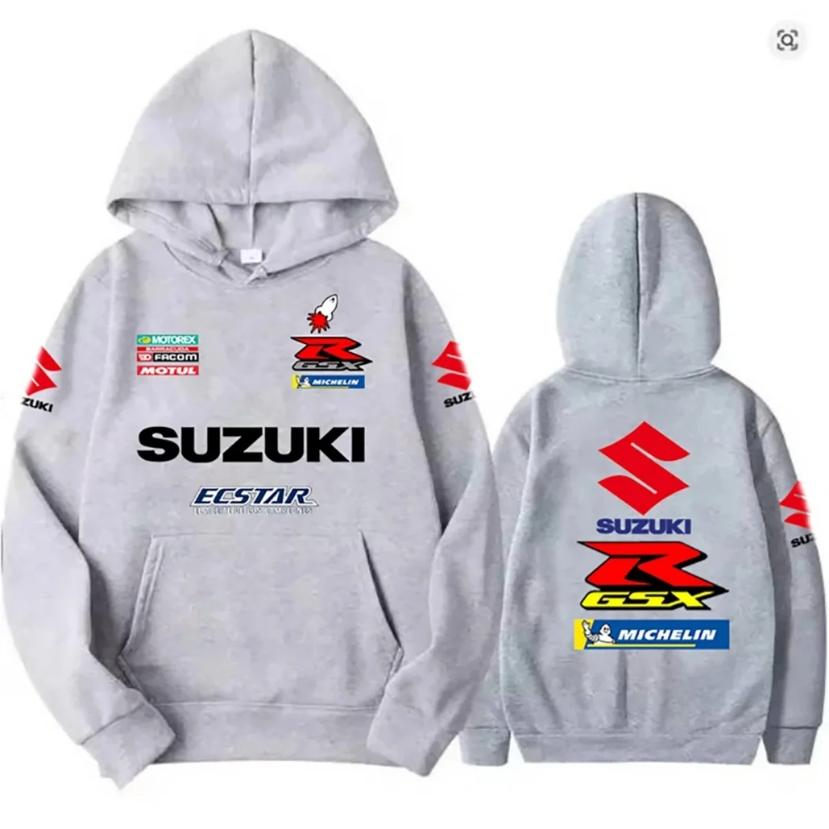 Men's 2026 Suzuki Long-Sleeved Hooded Sweatshirt Fashionable Street Print Off-Road Motorcycle Riding Racing Outdoor Sports