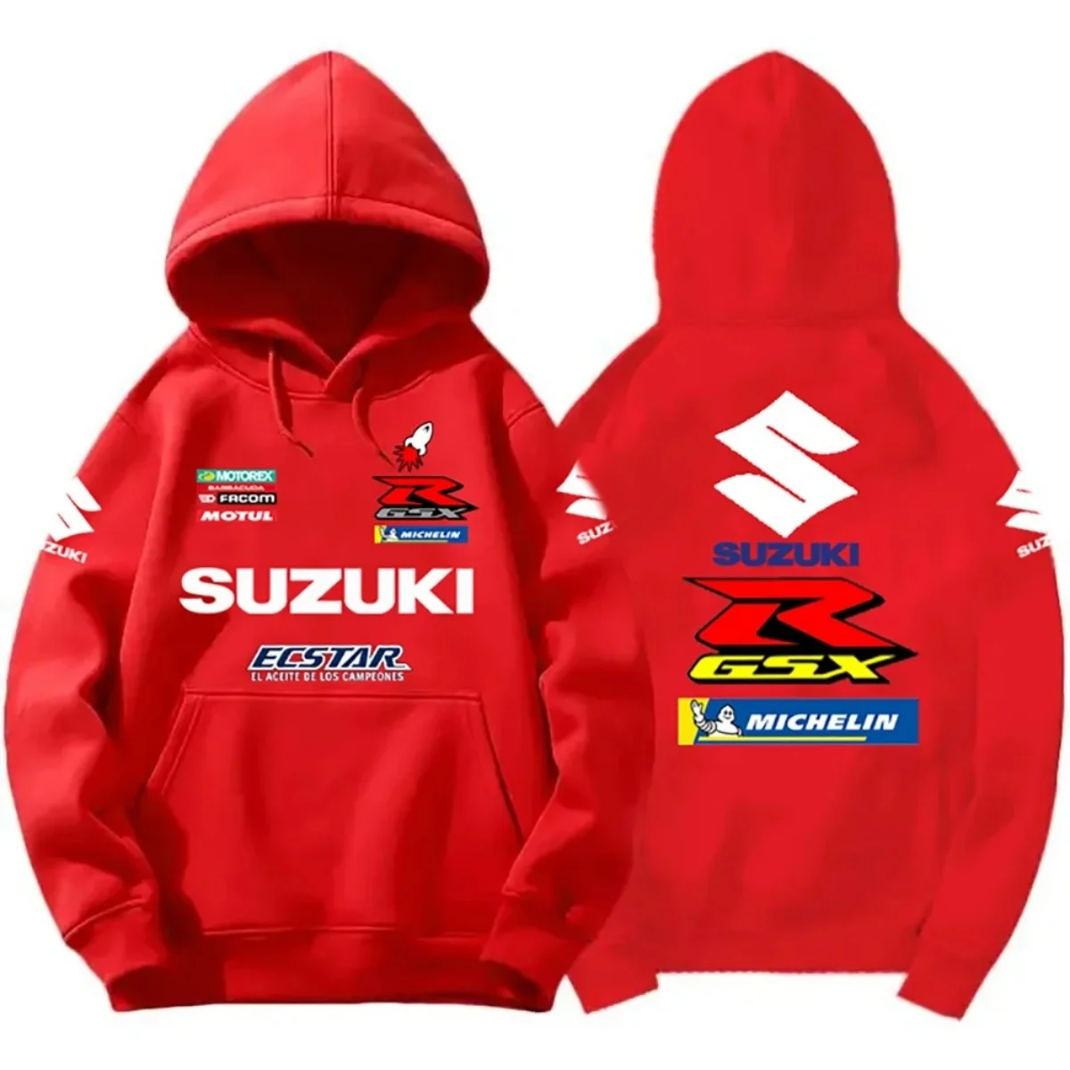 Men's 2026 Suzuki Long-Sleeved Hooded Sweatshirt Fashionable Street Print Off-Road Motorcycle Riding Racing Outdoor Sports
