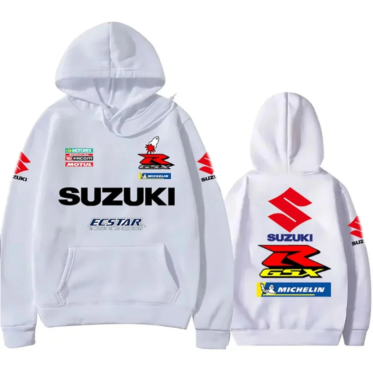 Men's 2026 Suzuki Long-Sleeved Hooded Sweatshirt Fashionable Street Print Off-Road Motorcycle Riding Racing Outdoor Sports