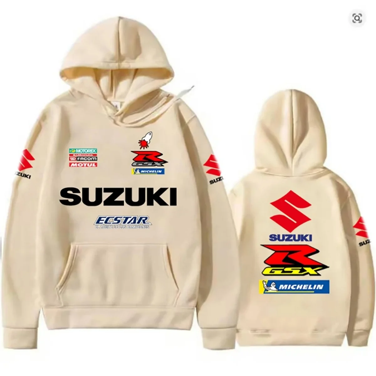 Men's 2026 Suzuki Long-Sleeved Hooded Sweatshirt Fashionable Street Print Off-Road Motorcycle Riding Racing Outdoor Sports