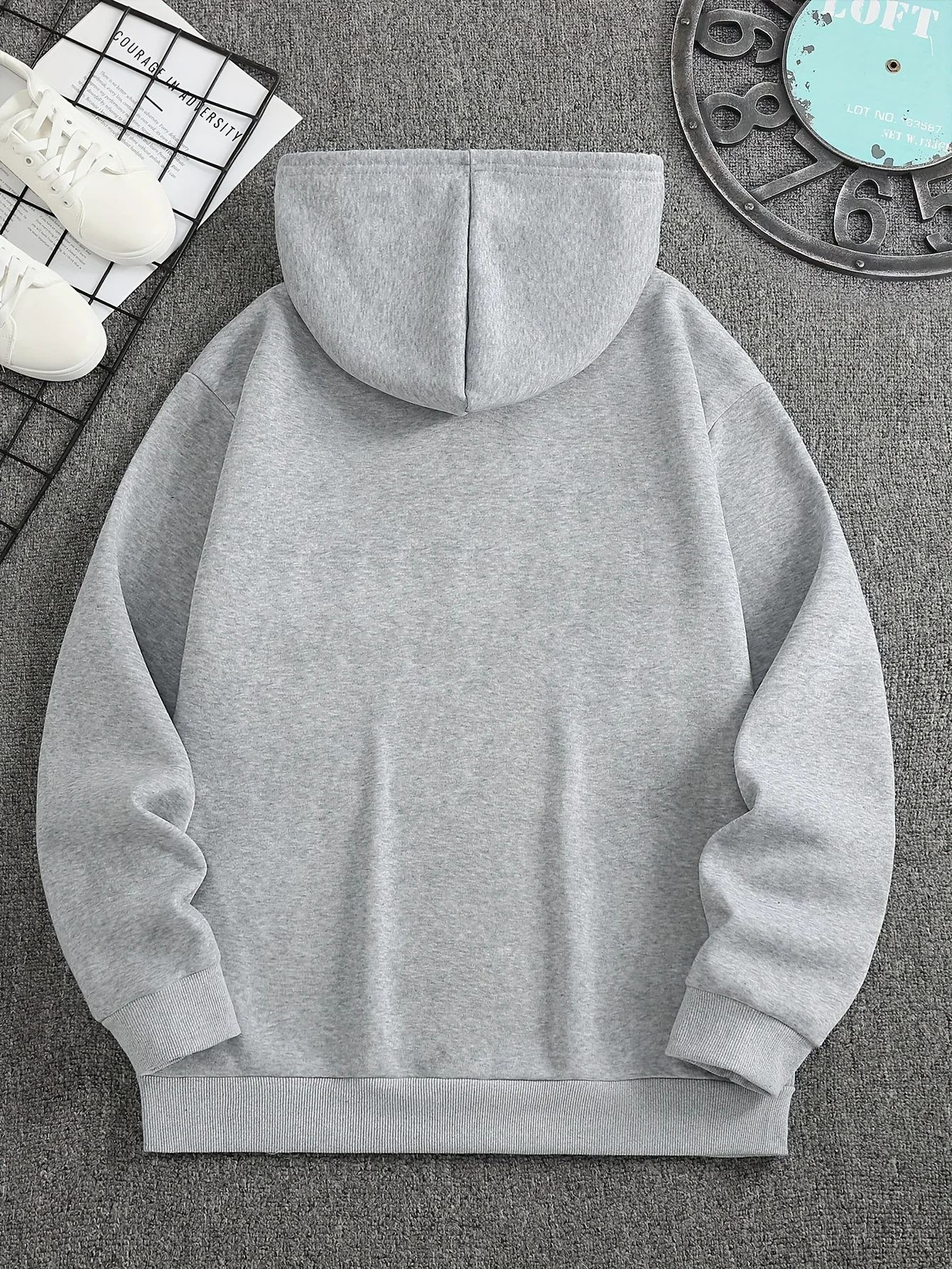 Men's Autumn and Winter Casual Fashion Loose Mountain Graphic Print Long Sleeved Hooded Sweatshirt Warm Pullover