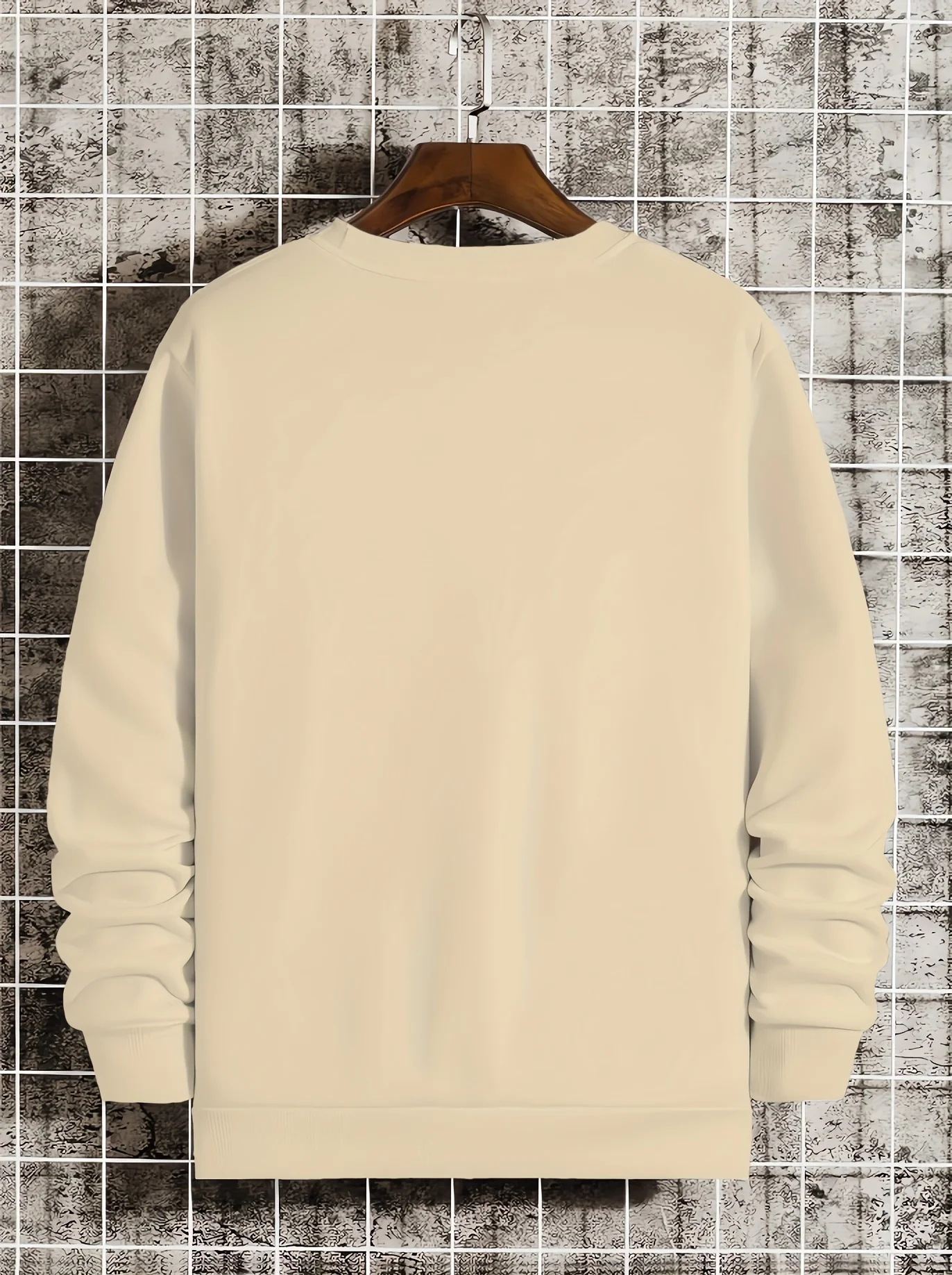 Men's Autumn and Winter Fashionable Casual Loose Paris Letter Graphic Printed Long-Sleeved Round Neck Sweatshirt